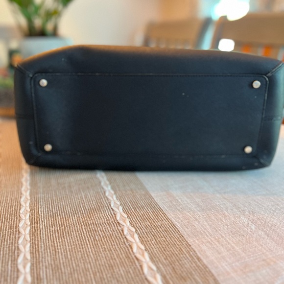 Kate Spade Large Saffiano Leather Tote Black Cream Work Bag Shoulder Purse - Picture 3 of 7